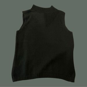 Black Sleeveless Knit Sweater Vest